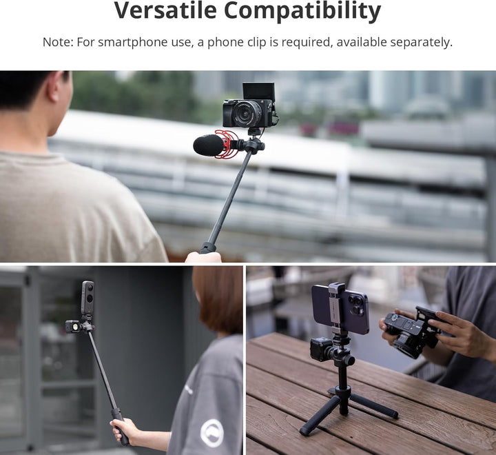 PGYTECH CapLock Verlängerungsstativ Mini Stativ für OSMO Action 5 Pro/4/3/2/Pocket 3/2, Selfie Stick