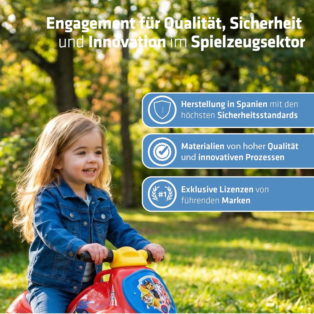 INJUSA - Moto Laufrad Neox Paw Patrol, Ride on für Kinder von 18 bis 36 Monaten, mit breite Kunststo
