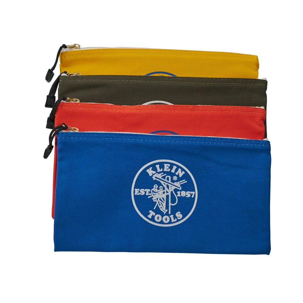 Klein Zipper Bags-Canvas, 4-Pack (1 Each) 5140 by Klein 4-Pack Olive, Orange, Blau, Gelb, 4-Pack Oli