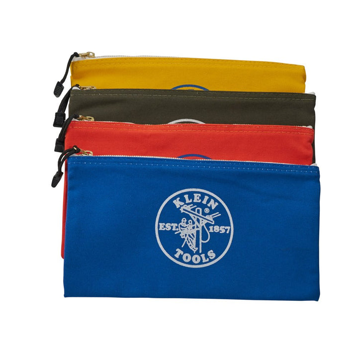 Klein Zipper Bags-Canvas, 4-Pack (1 Each) 5140 by Klein 4-Pack Olive, Orange, Blau, Gelb, 4-Pack Oli