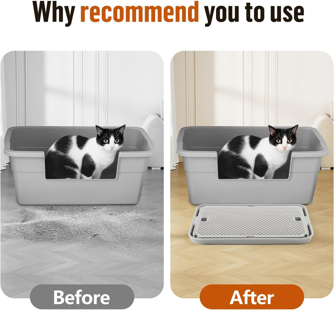 grosse Katzentoilette Rampe Matte, 42x30CM Katzentreppe, Katzenstreu Catcher für automatische selbst