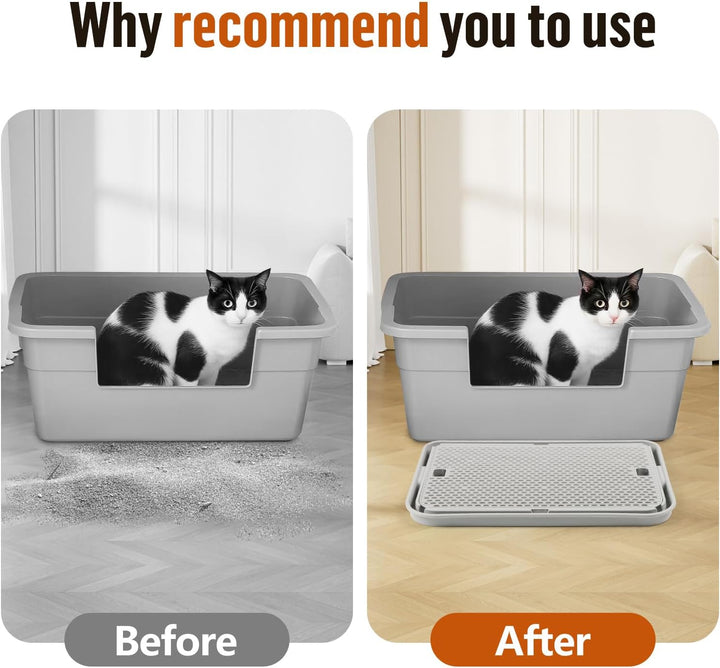 grosse Katzentoilette Rampe Matte, 42x30CM Katzentreppe, Katzenstreu Catcher für automatische selbst