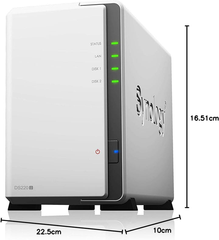 Synology DS220j 8 TB 2 Bay Desktop NAS-Lösung | Installiert mit 2 x 4 TB Western Digital Red-Laufwer
