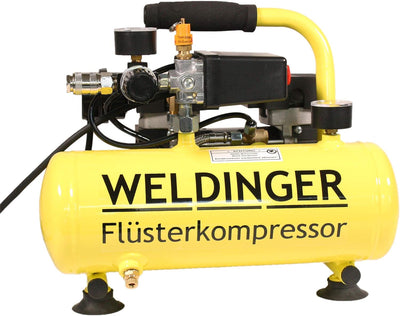 Aktionsset WELDINGER Flüster Kompressor FK 40 compact + Druckluftset 6-teilig 5 Jahre Garantie FK 40