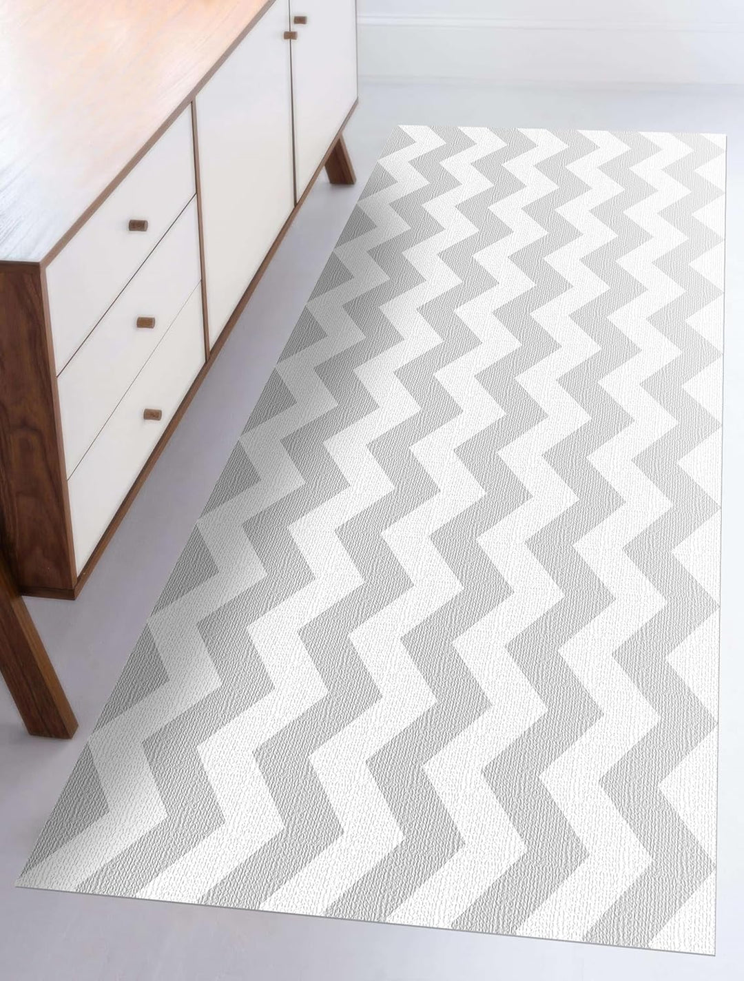 Viniliko Teppich Chevron, Vinyl, grau, 50 x 140 x 3 cm 50x140x3 cm Grau, 50x140x3 cm Grau