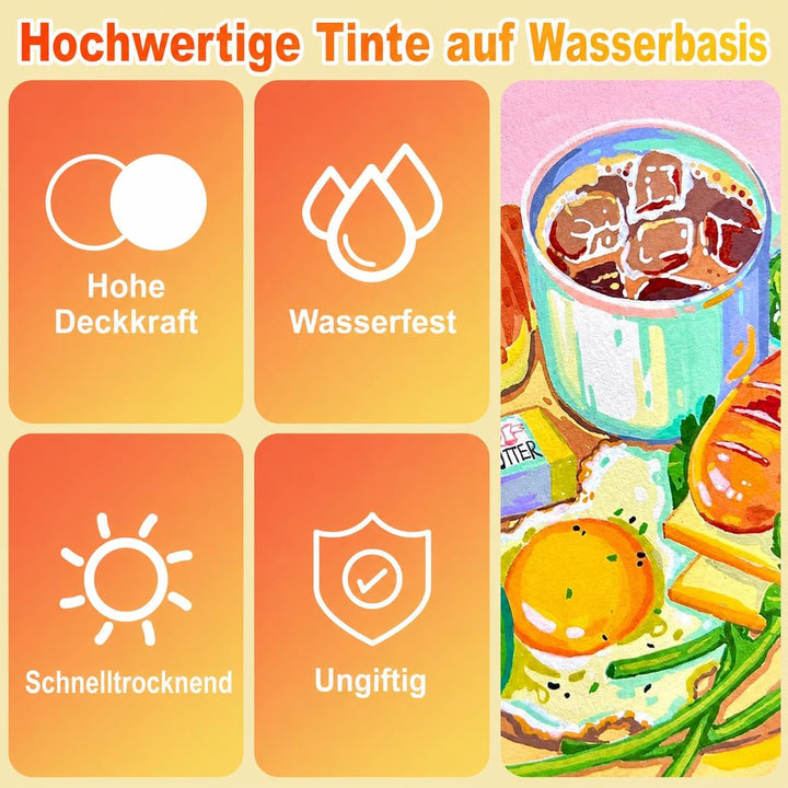 Laconile 60 Farben Acrylstifte für Steine Wasserfest, Brush Tip Acrylic Pens Set, Schnelltrocknend u