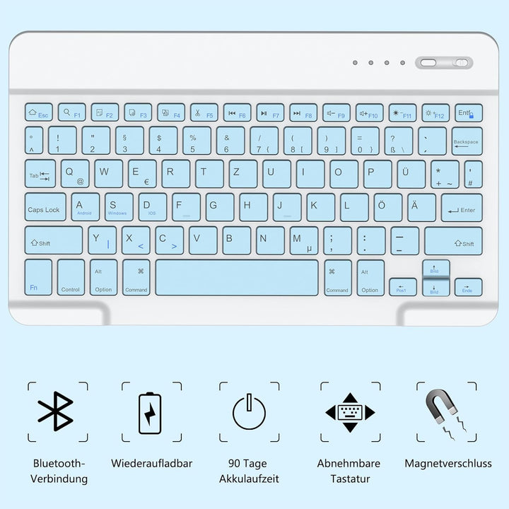 GAOJIE Tastatur Hülle für iPad 10.2 Zoll 9/8/7 Generation 2021/2020/2019, iPad Pro 13 Zoll, iPad air