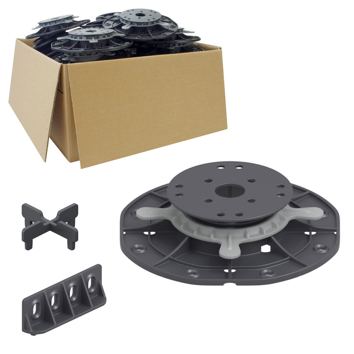 25 Stück Trevendo® Universal Stelzlager & Plattenlager M 30-45 mm für Holz, WPC und Stein Universal