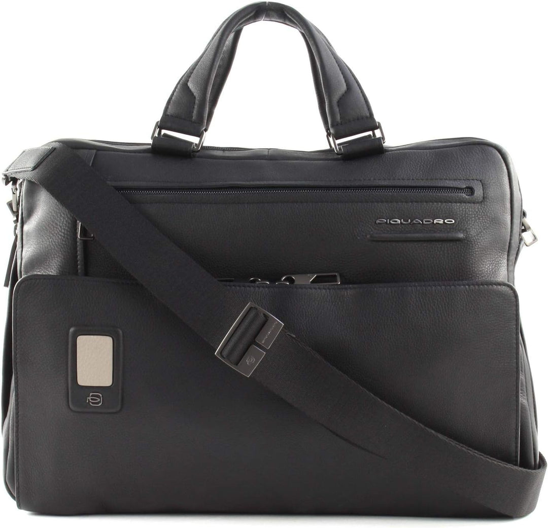 PIQUADRO Akron Ledermappe 30 cm Laptopfach Schwarz Einheitsgrösse, Schwarz Einheitsgrösse