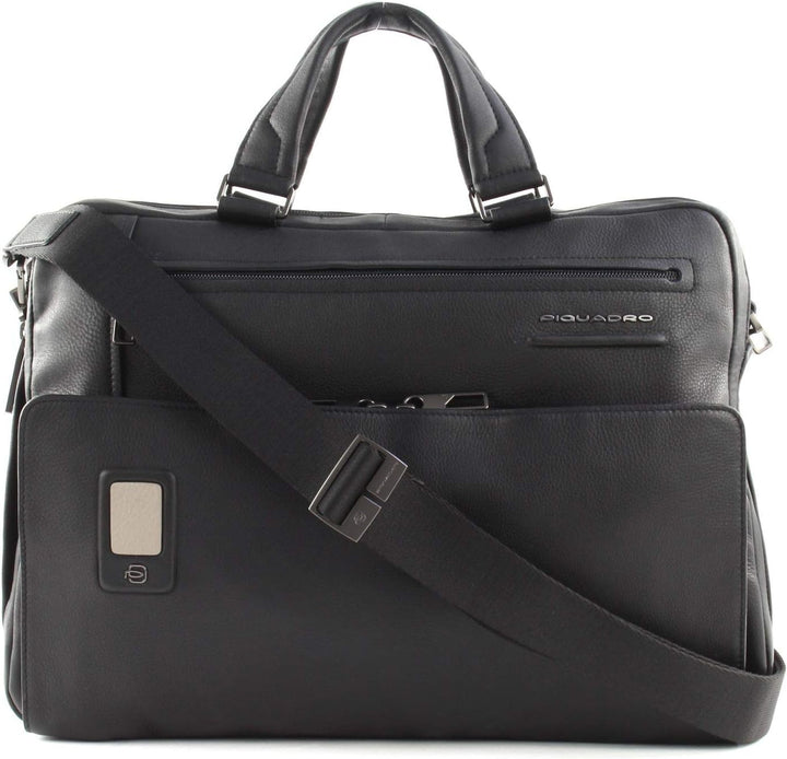 PIQUADRO Akron Ledermappe 30 cm Laptopfach Schwarz Einheitsgrösse, Schwarz Einheitsgrösse