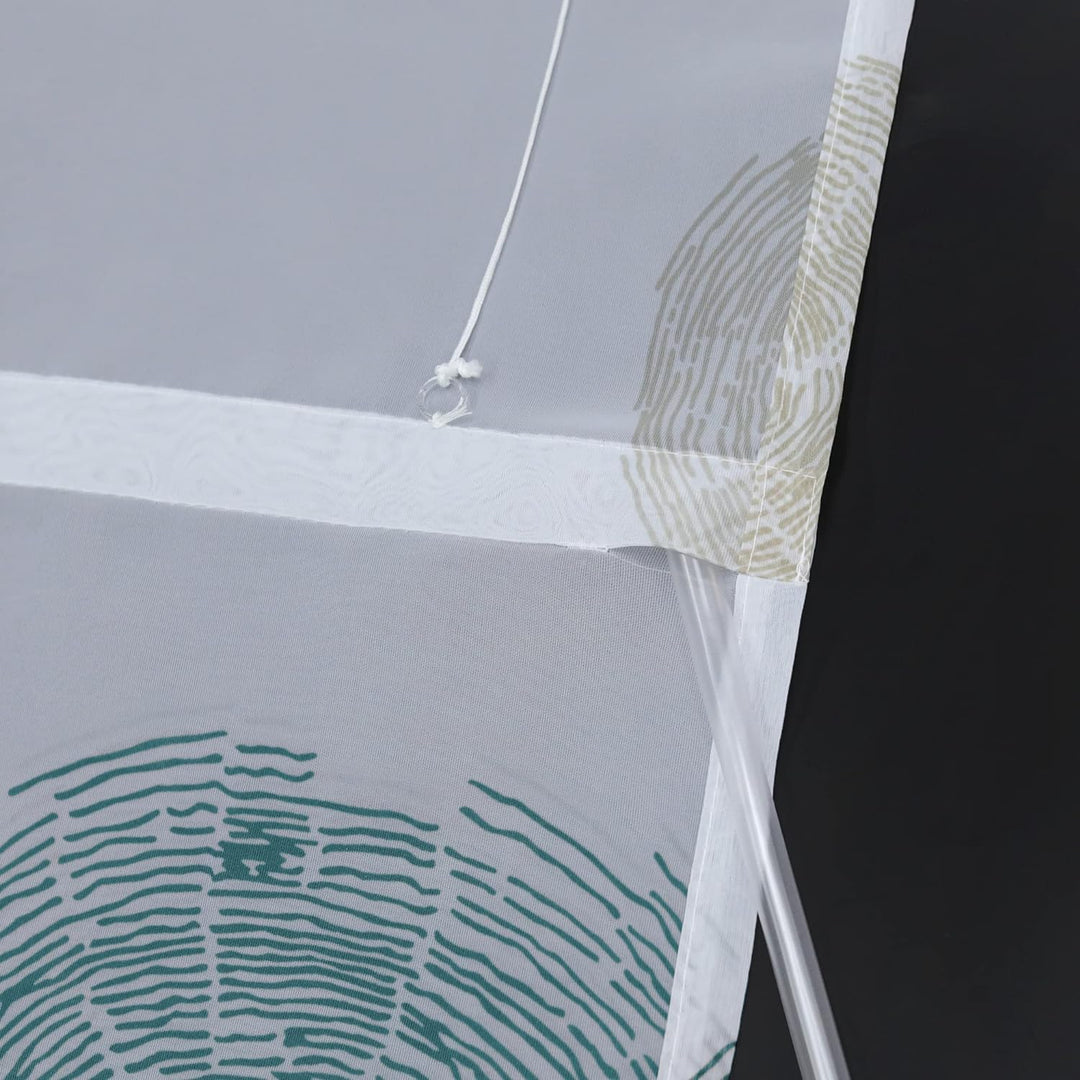 Yujiao Mao Voile Raffrollo ohne Bohren mit Kreise Druck Design Ösenrollo Raffrollos mit Hakenaufhäng