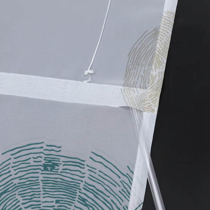 Yujiao Mao Voile Raffrollo ohne Bohren mit Kreise Druck Design Ösenrollo Raffrollos mit Hakenaufhäng