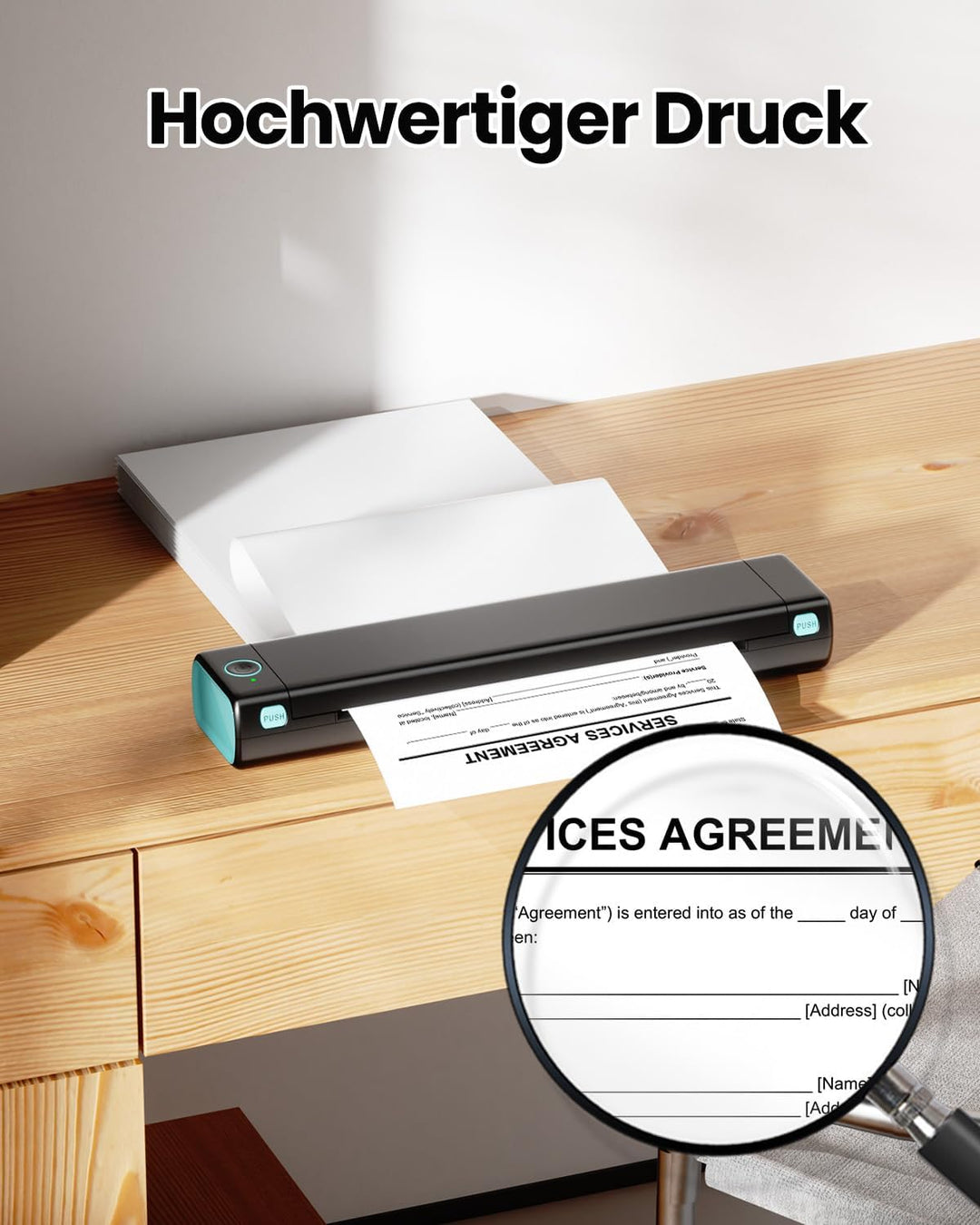 Phomemo M08F A4 Falten Thermopapier Kompatibel für Phomemo M08F, Brother PJ762/PJ763MFi, HPRT MT800/