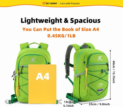 SKYSPER KIDS 12 Kinderrucksack Jungen & Mädchen für 3-8 Jährige, komfortabler Wanderrucksack Kinder