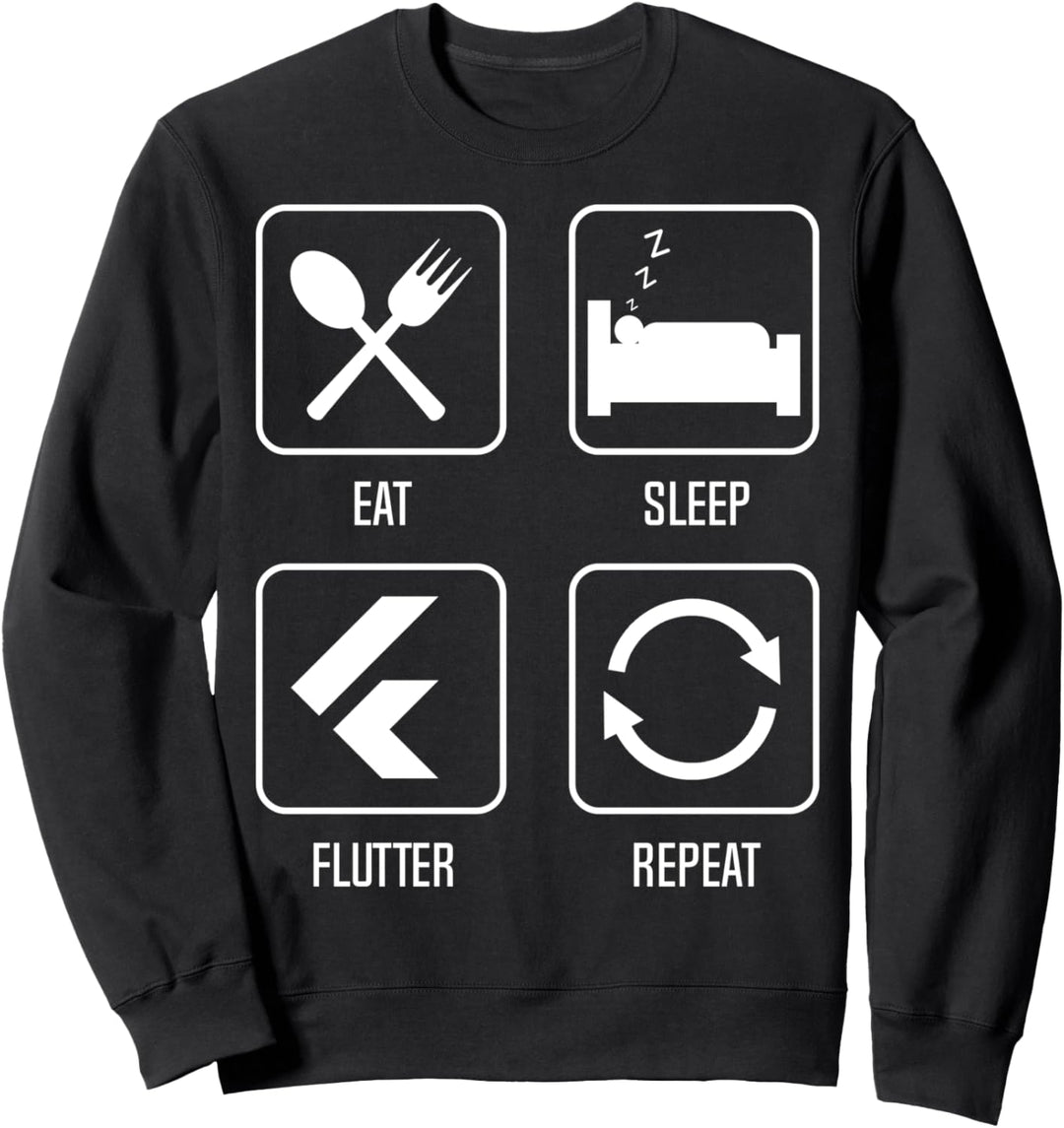 Lustiges Essen, Schlafen, Flattern, Flattern Sweatshirt