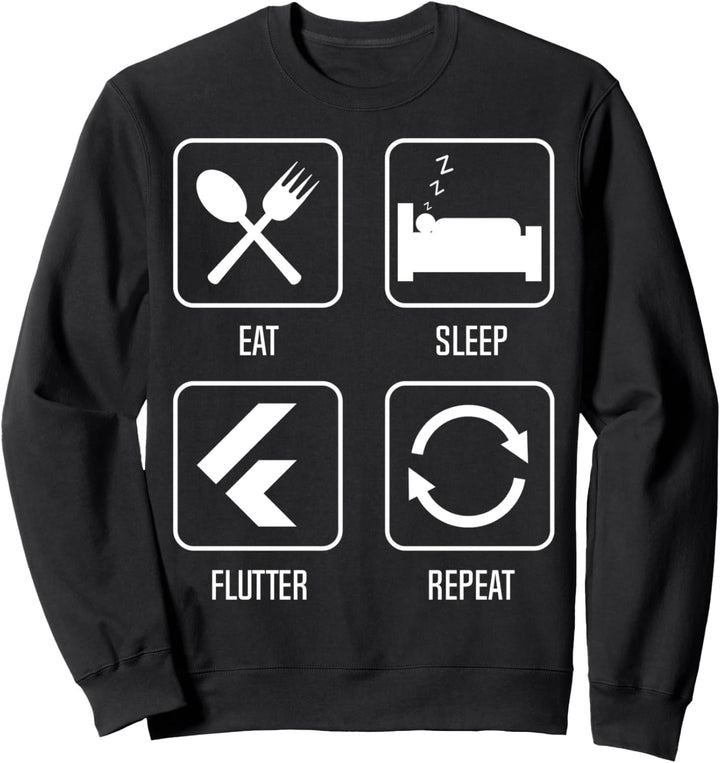 Lustiges Essen, Schlafen, Flattern, Flattern Sweatshirt