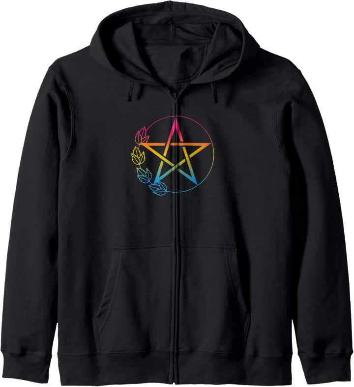 Pansexual Pentagramm Wiccan Pagan Pan Pride Flagge Floral Kapuzenjacke