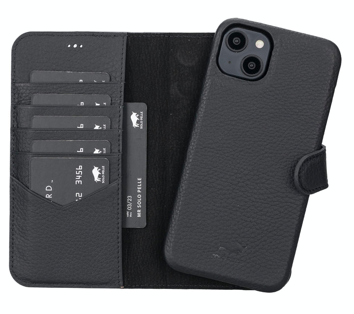 Solo Pelle Lederhülle kompatibel für iPhone 14 Plus in 6.7 Zoll abnehmbare Hülle (2in1) inkl. Karten