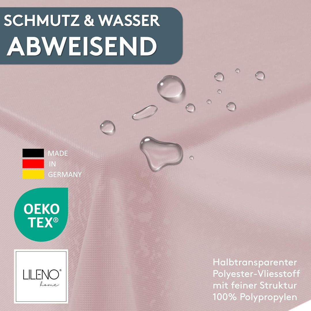 LILENO HOME Tischdeckenrolle 1,10 x 25 m - Tischdecke Rosé aus Vlies - Stoffähnlich, abwaschbare Tis