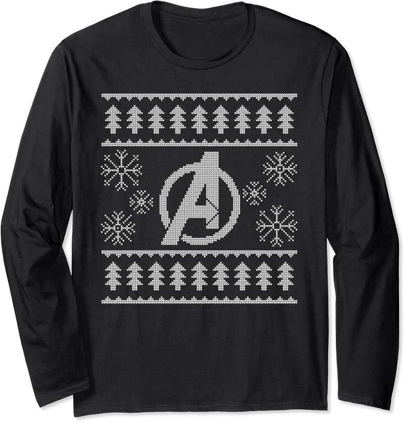 Marvel Avengers Logo Holiday Ugly Sweater Langarmshirt
