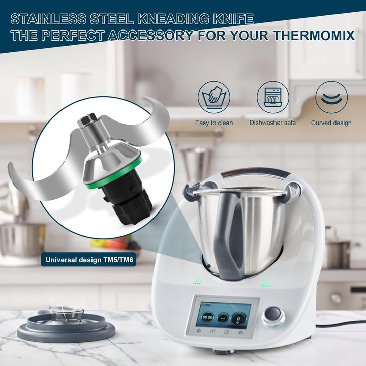 Teigmischmesser für Thermomix TM7 TM6 TM5 Teigknetmesser aus Edelstahl Thermomix Zubehör Schnelles M
