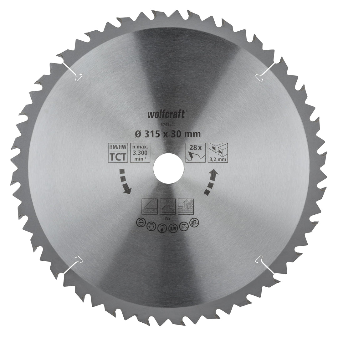 wolfcraft 6742000 1 TischKreissägeblatt HM, 28 Zähne, ø 315 mm ø315mm, ø315mm