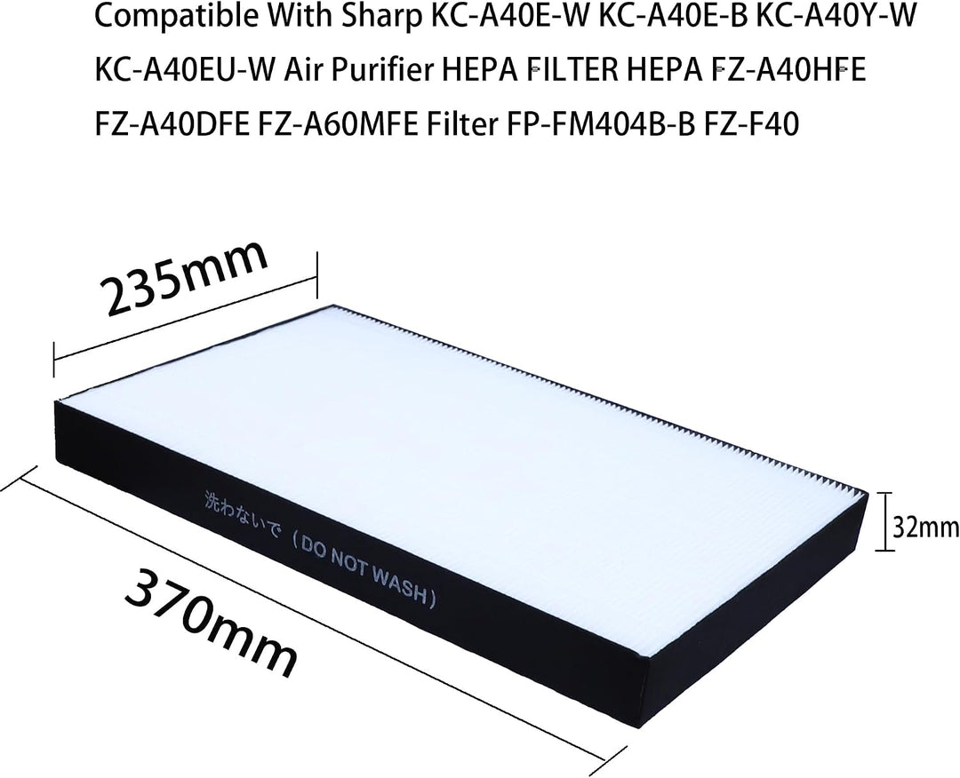 HEPA Filter Kompatibel Mit Sharp KC-A40E-W KC-A40E-B KC-A40Y-W KC-A40EU-W KC840U Luftreiniger Ersatz
