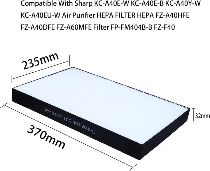 HEPA Filter Kompatibel Mit Sharp KC-A40E-W KC-A40E-B KC-A40Y-W KC-A40EU-W KC840U Luftreiniger Ersatz