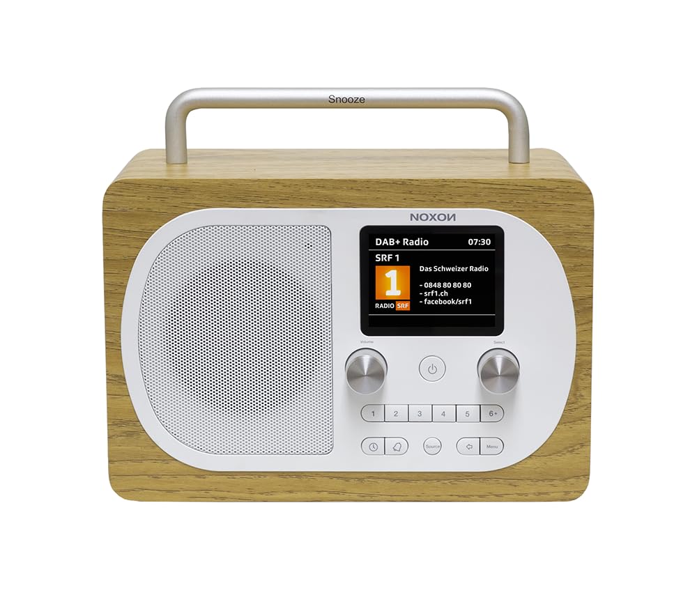 Noxon Eiger - Eiche - DAB+ und UKW-Radio, Bluetooth, Kopfhöreranschluss, Akkubetrieb möglich, Eiche