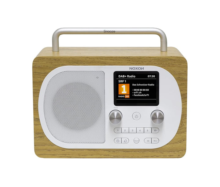 Noxon Eiger - Eiche - DAB+ und UKW-Radio, Bluetooth, Kopfhöreranschluss, Akkubetrieb möglich, Eiche