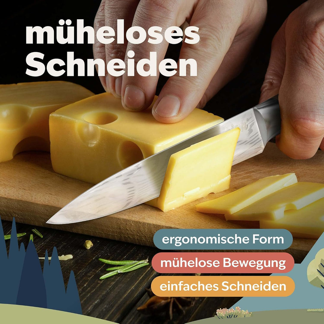 kjøk Premium Kochmesser Allzweckmesser 13cm Olivenholzgriff Härte 58±2 HRC Japanmesser-Style hochwer