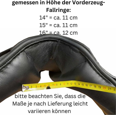 AMKA Sattel für Pony aus Leder schwarz Weite Kammer 12, 12