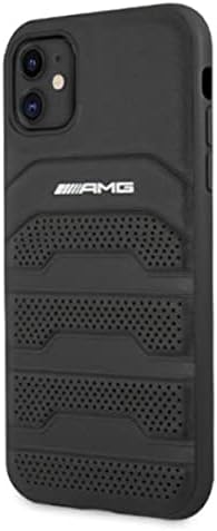 AMG Mercedes AMHCN61GSEBK Hülle für iPhone 11 6,1" schwarz Leather Debossed Lines