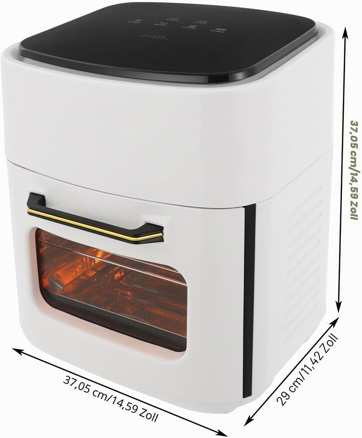 15L Minibackofen Heissluftfritteuse, Heissluft-Backofen 1400W mit 3 Zubehör, Heissluftfritteuse mit