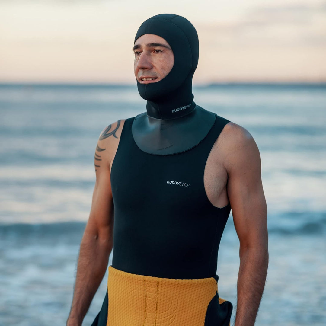 Buddyswim 2,5 mm Dicke Neoprenbadekappe für Freiwasserschwimmen. Kälteisolierende Neoprenmütze mit K