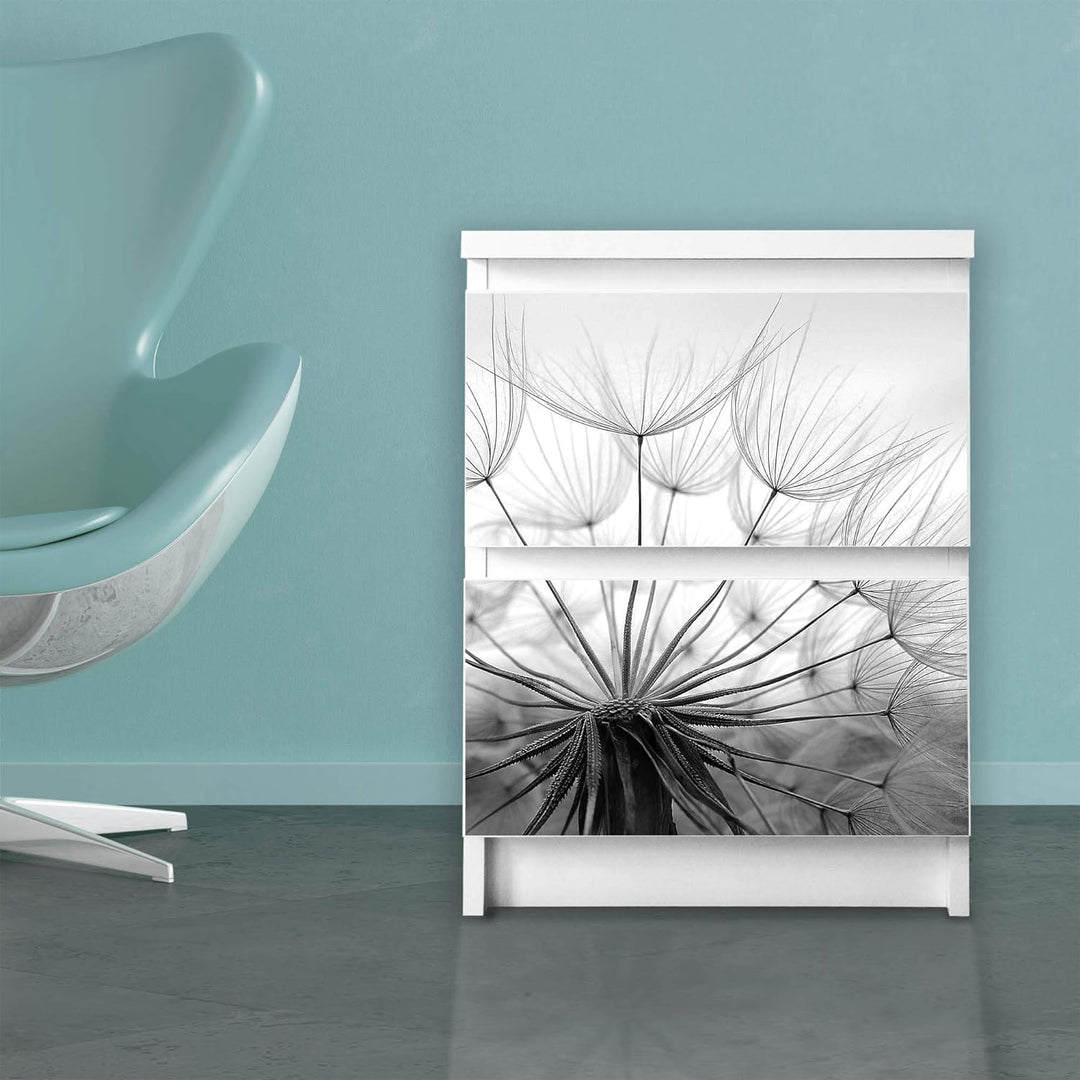 banjado® Möbelfolie selbstklebend für die IKEA Malm Kommode 2 Schubladen - Schrankfolien selbstklebe