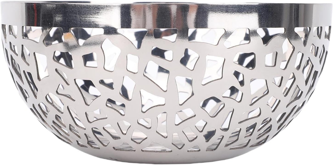 Obstschale aus Edelstahl, Hohler Obstkorb, Moderner Dekorativer Obst- und Gemüsehalter aus Metall, P
