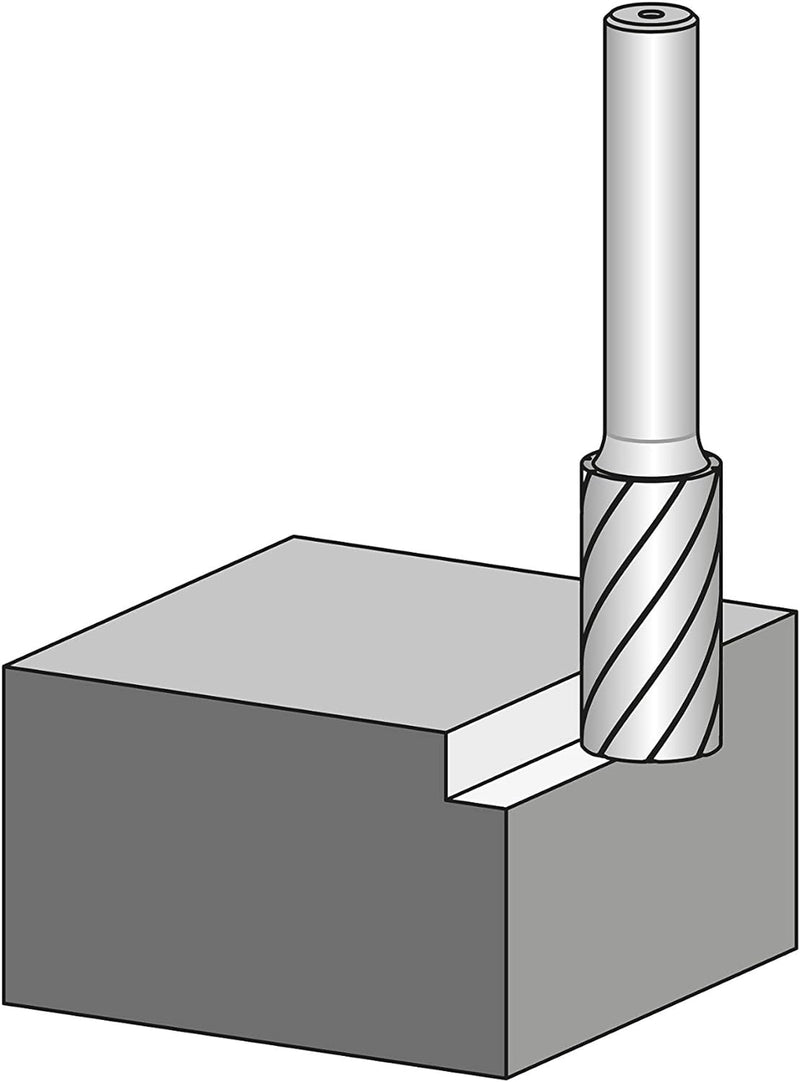 PFERD HM-Frässtift, Zylinderform ZYAS mit Stirnverzahnung, Zahnung ALLROUND, Frässtift-ø 12mm, Schaf