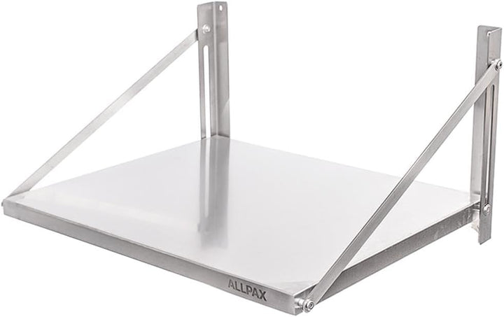 Allpax Edelstahl Wandbord 60 x 45 cm - klappbar mit gerader Ablagefläche - Belastbarkeit 40 kg - ink