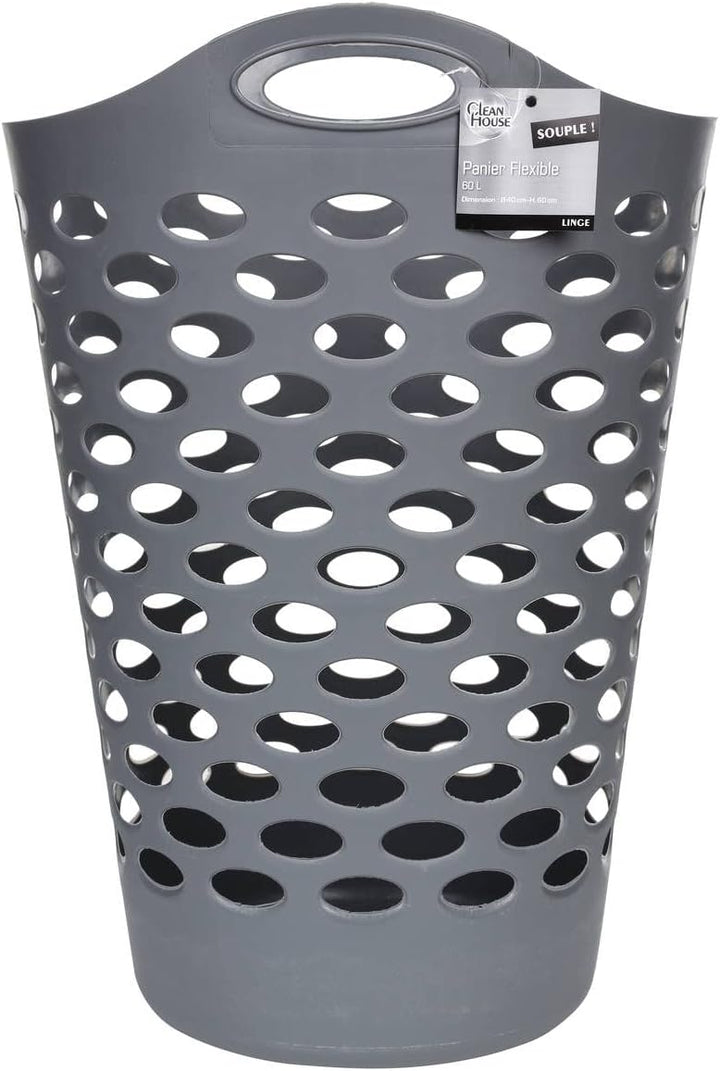JJA JJ117075 Wäschekorb, Grau, 60 l