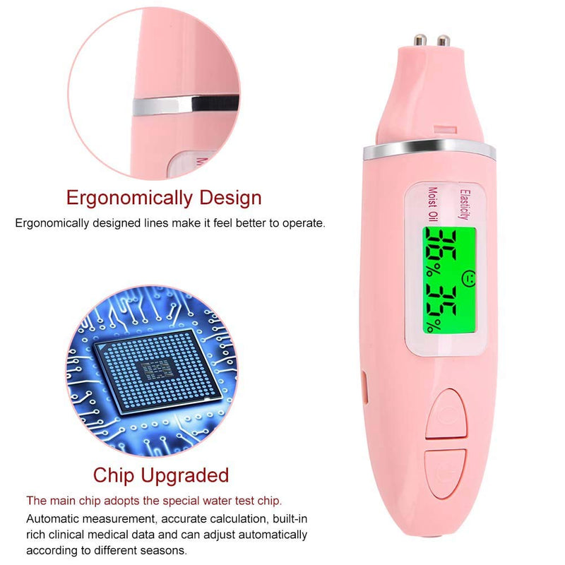 Skin Moisture Analyzer mit LCD-Bildschirm zur Bestimmung der Hautfeuchte zur Fluoreszenzdetektion (A