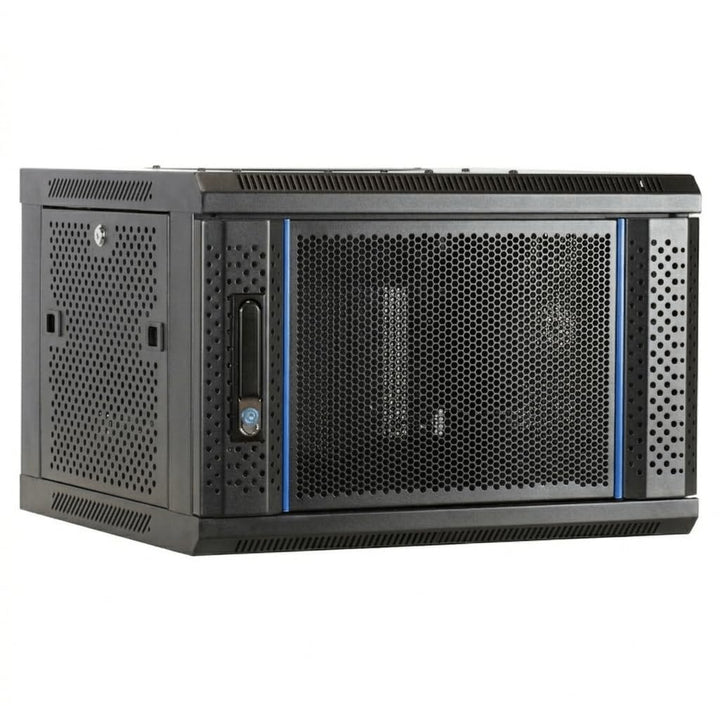 DSIT 6HE Netzwerkschrank (Serverschrank) 19 Zoll Wandmontage - mit perforierter Fronttür (BxTxH) 600