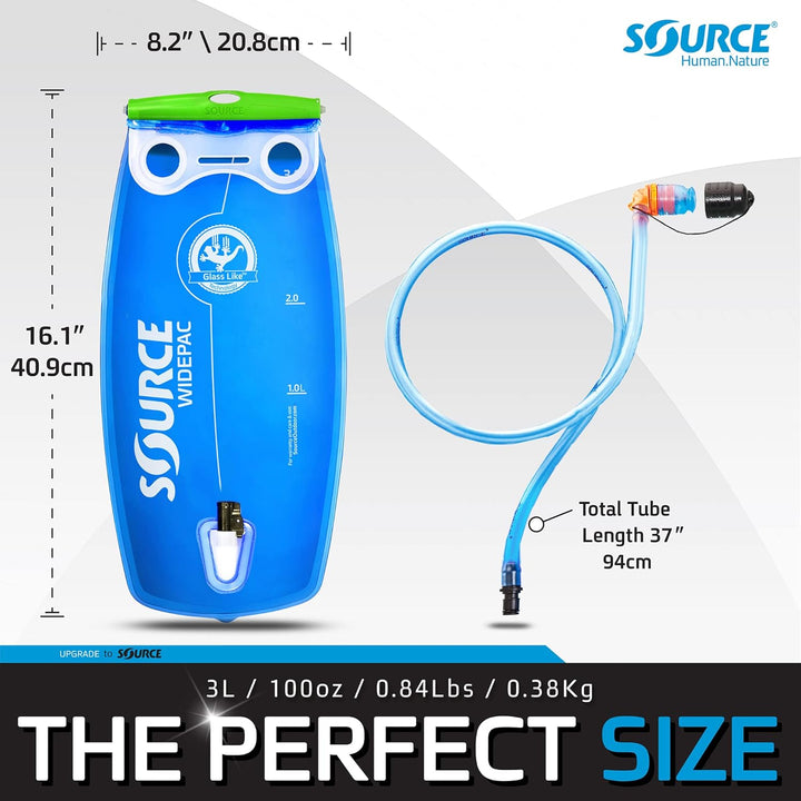 Source Wasserbehälter Widepac Transparent/Blau 3 Liter Single, Transparent/Blau 3 Liter Single