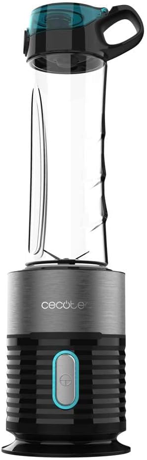 Cecotec Einzel-Standmixer Power Titanium 650 EasyGo Inox. 650W, 4-Klingen-Messer mit schwarzer Titan
