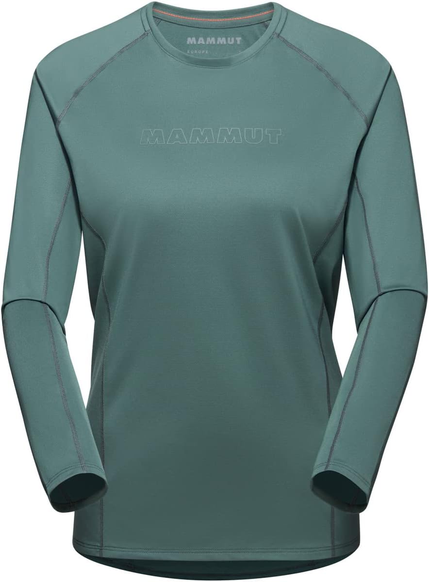 Mammut Damen Selun FL Logo Longsleeve M Dark Jade, M Dark Jade