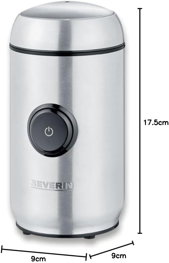SEVERIN Kaffee- und Gewürzmühle, Aromaschonendes Mahlen dank hochwertigem Edelstahlmesser, Individue