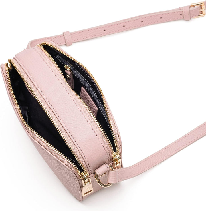 Lazarotti Bologna Leder Umhängetasche Damen | 2 Hauptfächer & längenverstellbarer Schulterriemen | m