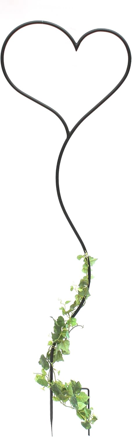 DanDiBo Rankhilfe Herz Kletterhilfe aus Metall 147 cm Bodenstecker Stecker Rankgitter