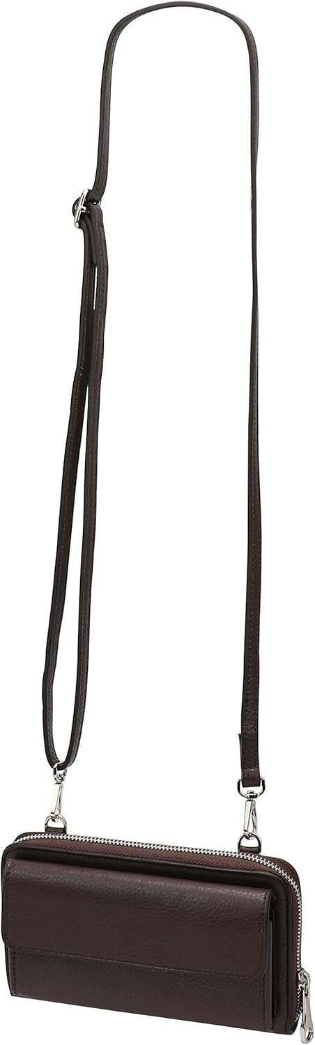 SH Leder Damen Handytasche Umhängetasche Geldbörse Multifunktion Beutel aus Echtleder Verstellbar Sc