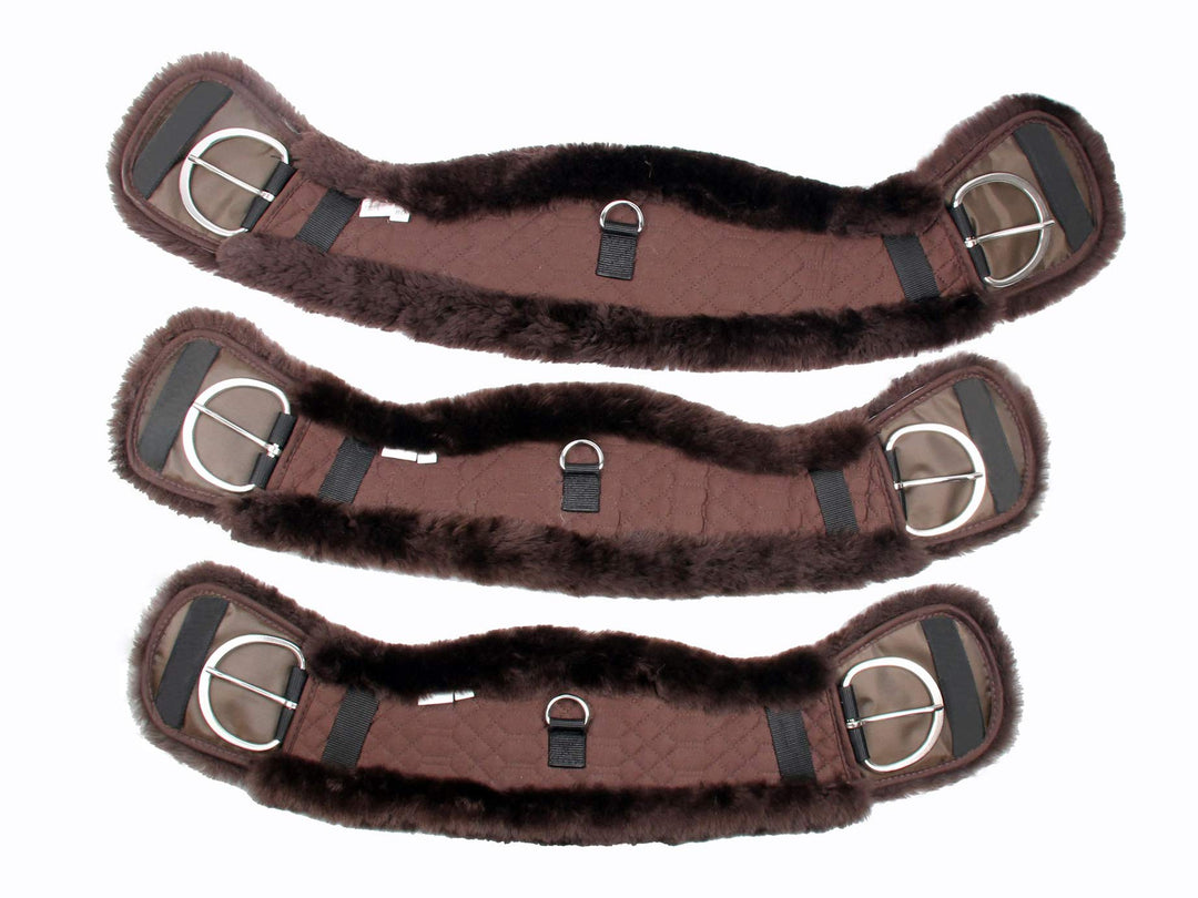 Merauno® Lammwolle Western Mondgurt Sattelgurt, aus Qualitäts Merino Lammwolle, spezielle anatomisch